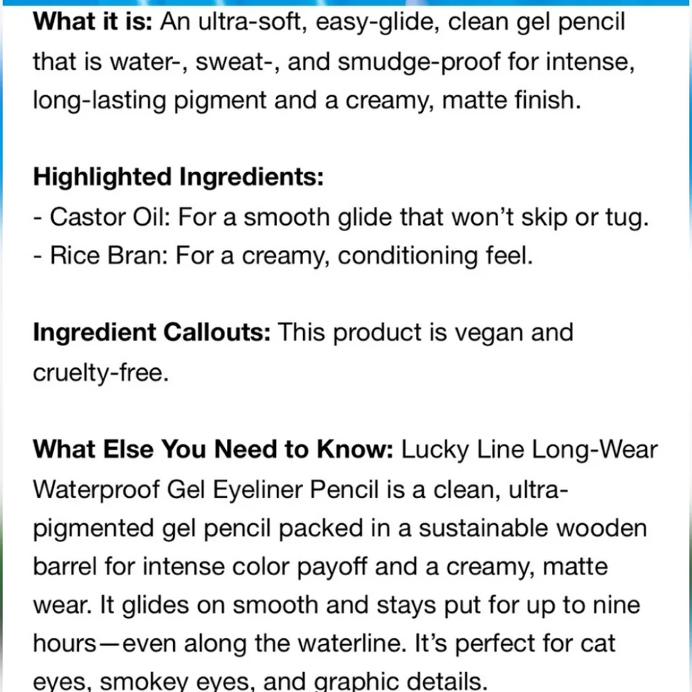 🆕️ITEM Beauty Lucky Line Waterproof Gel Eyeliner Pencil in Brown